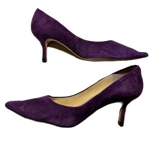 Ivanka‎ Trump Purple Suede Heels Size 7.5 M Leather Sole